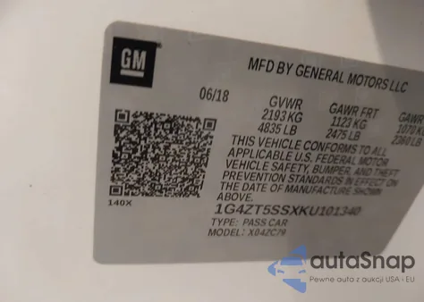 2019 Buick Lacrosse Awd Premium from USA, damaged, VIN 1G4ZT5SSXKU101340